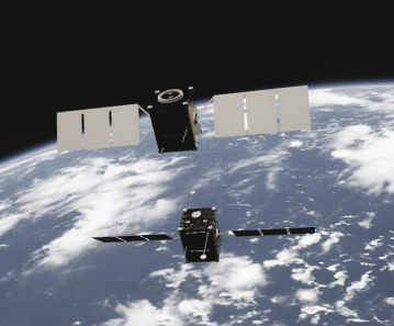 Satellite orbiting Earth