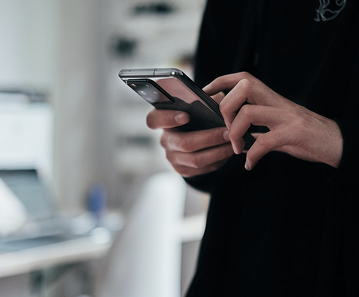 Person holding a smartphone